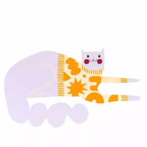 Gato jersey amarillo  decoración de pared de madera